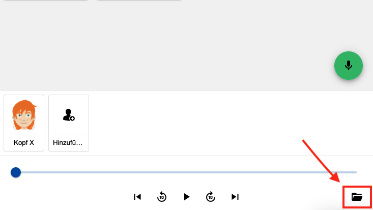 Screenshot mit dem Fokus auf den „Ablage“-Knopf.