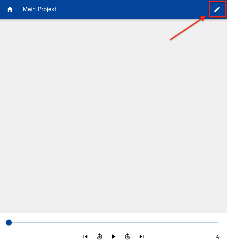 Screenshot der Babbelix-Anwendung mit dem Fokus auf das Bleistift-Symbol.